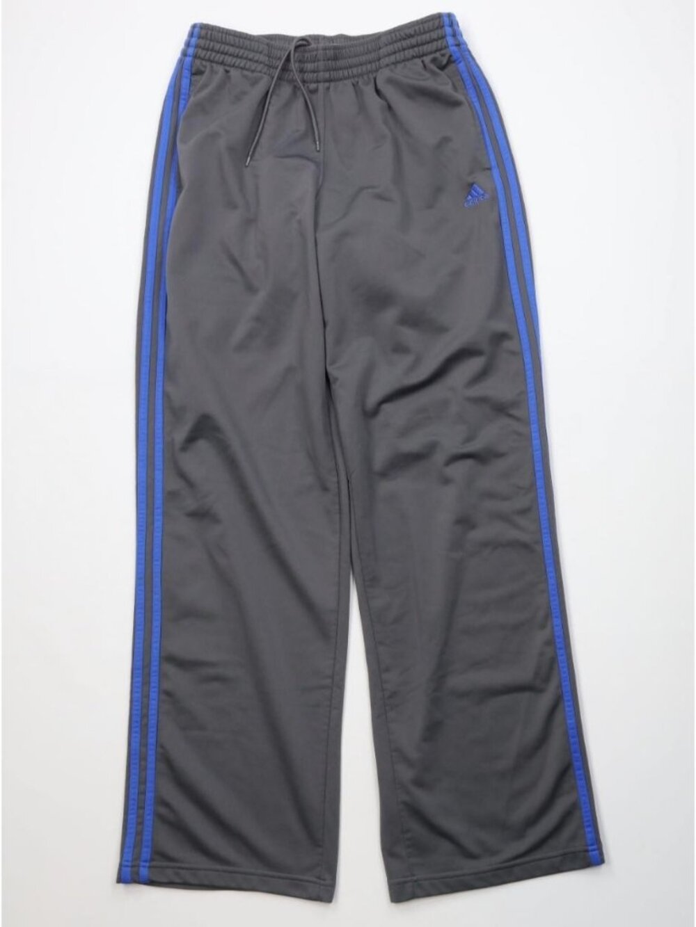 Vintage Y2K Adidas Mens Large Spell Out Striped Wide Leg Sweatpants Pants Gray